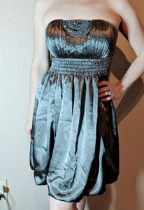 Lyndia Procanik taupe strapless dress prom/weeding